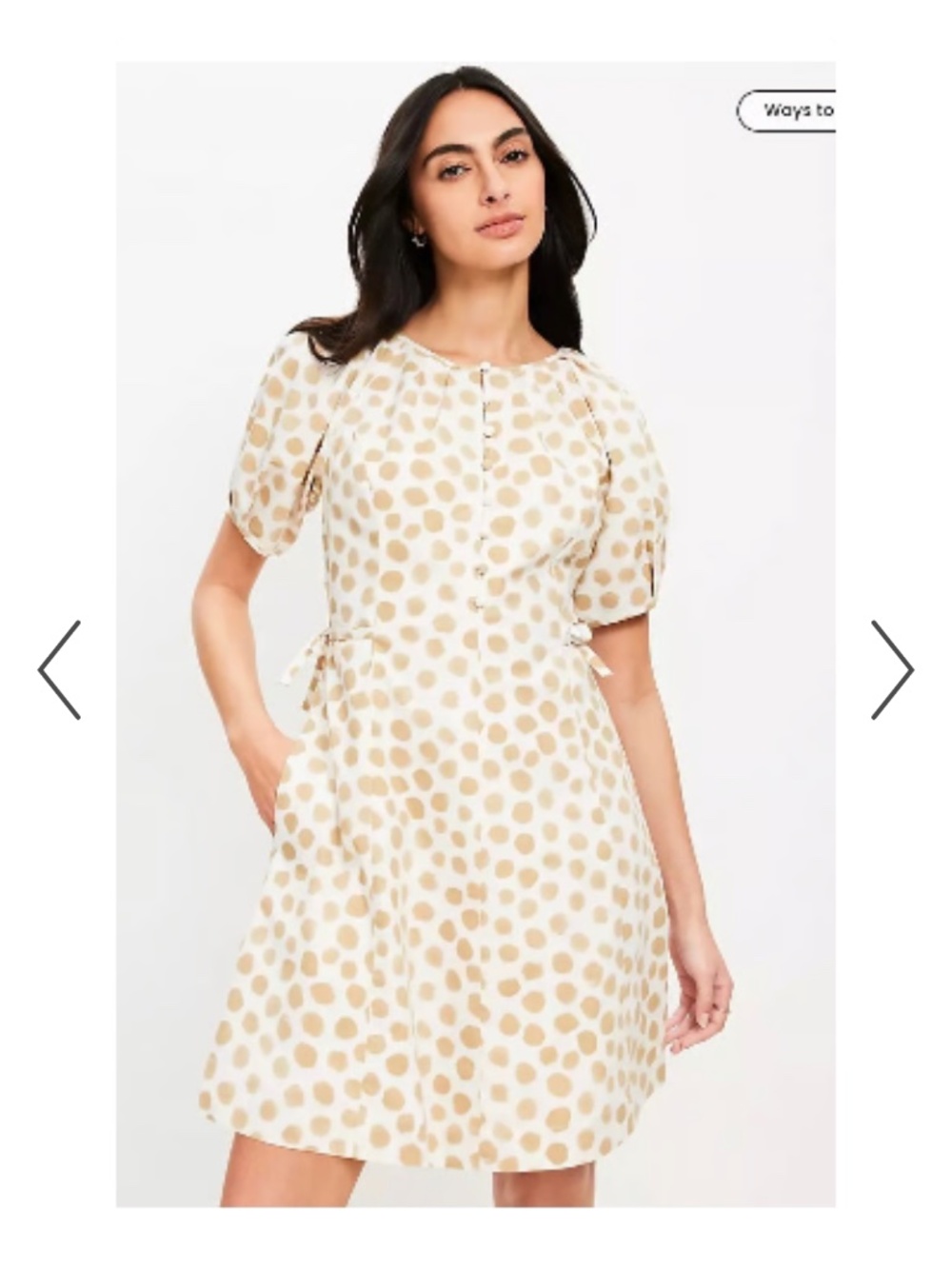 LOFT Polk a dot cotton dress